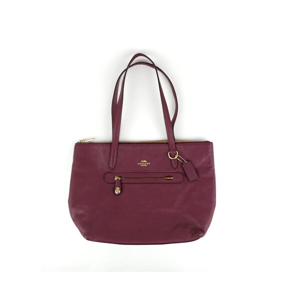 Coach Taylor Wine Leather Shoulder Bag 38312 - Picture 1 of 13